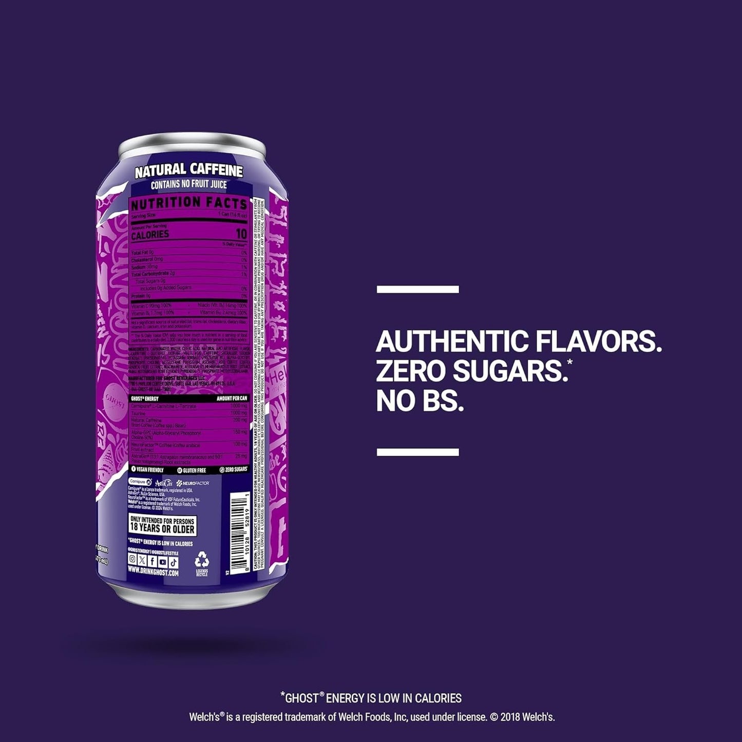 GHOST Energy Drink - 12 Pack - Energy & Focus & No Artificial Colors