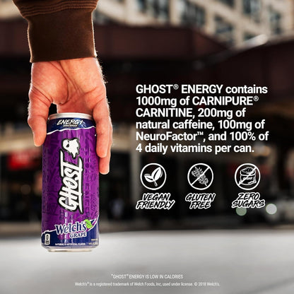 GHOST Energy Drink - 12 Pack - Energy & Focus & No Artificial Colors