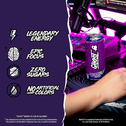 GHOST Energy Drink - 12 Pack - Energy & Focus & No Artificial Colors
