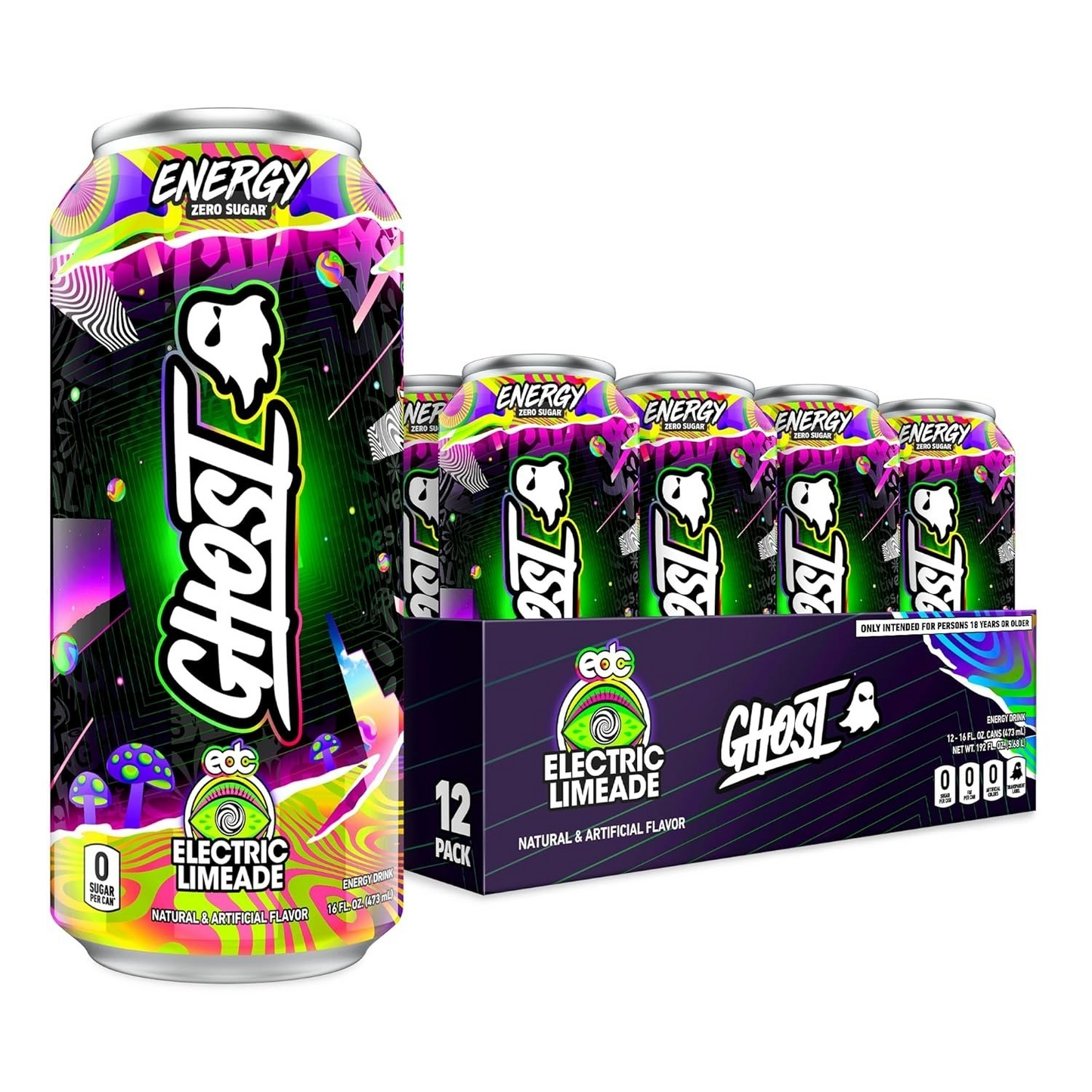 GHOST Energy Drink - 12 Pack - Energy & Focus & No Artificial Colors